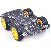 Robot Chassis 4WD Robot Car Smart Chassis Kit with 4 TT Motor for Arduino/Raspberry Pi/Jetson Nano, Smart Robotic Car Chassis DIY Learning Kit
