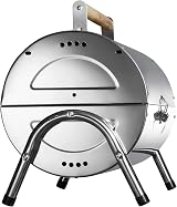 TecTake Portable BBQ Grill Stainless Steel 2 Areas Charcoal Silver view 4