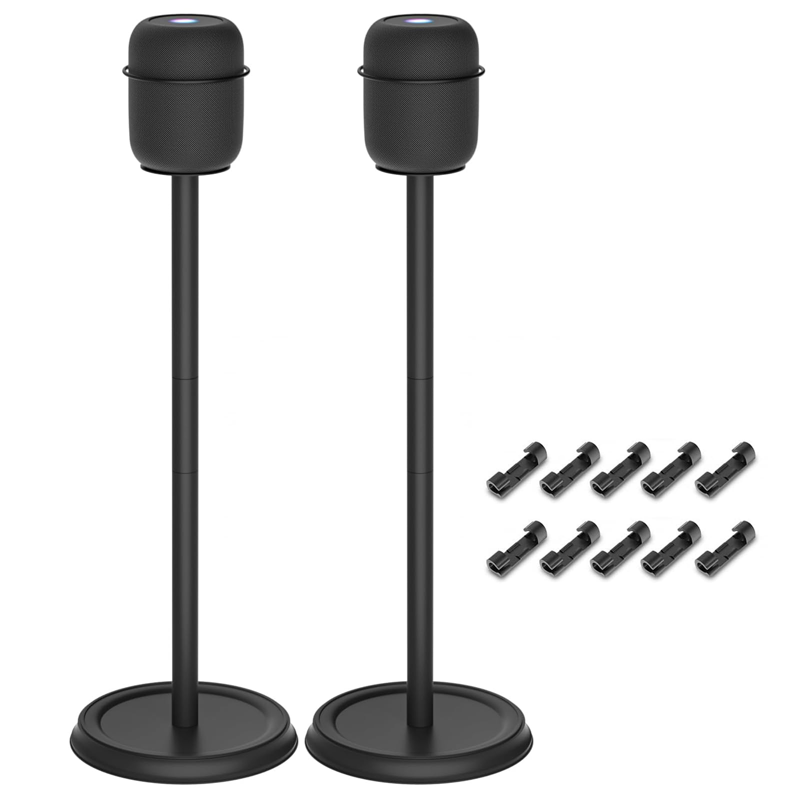 Photo 1 of Heavy Duty Speaker Stand Compatible with Homepod 1 and Homepod 2 Stand Floor Speaker Stands for for Homepod Stand 1st & 2nd Generation Easy to Install, 2 Pack-Black