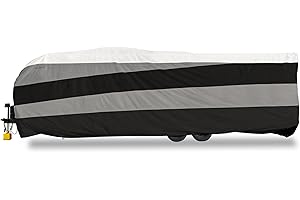 Camco ULTRAGuard Supreme 24-26-Ft Travel Trailer/RV Cover - Zipper Entry Doors & Covered Air Vents - Crafted of Polypropylene