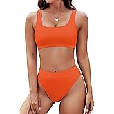 Pink Queen Women's Crop Top High Waisted Cheeky Bikini Set Two Piece Swimsuits