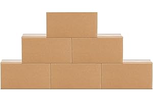 Schliersee 6x4x3 Shipping Boxes Set of 6, Brown Kraft Corrugated Cardboard Small Boxes Mailers for Packaging