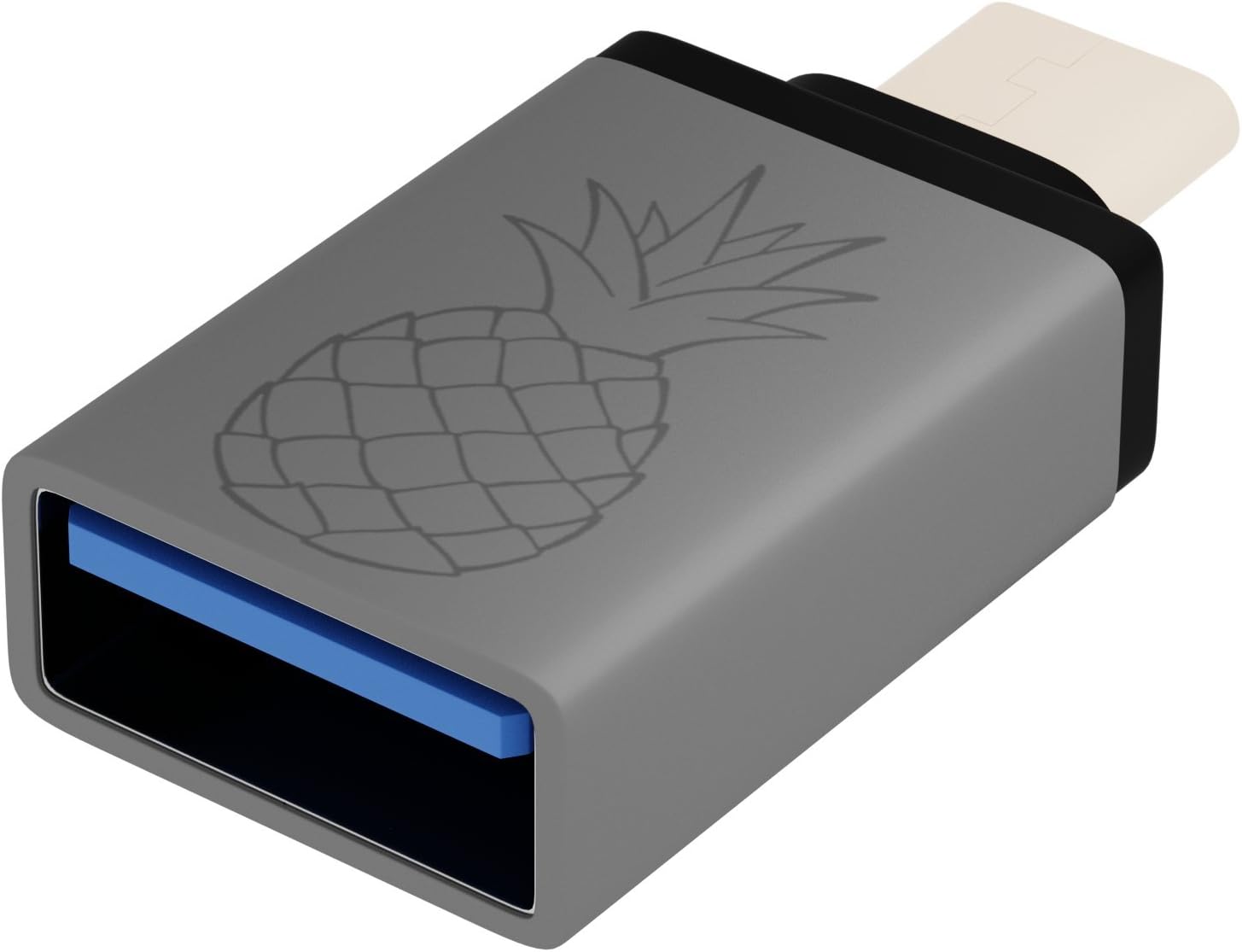 USB-C to USB 3.0 Mini Adapter for Macbook Pro 2016/2017, Macbook 12 inch and other Type-C Devices, Pineapple Accessories (Space Gray)