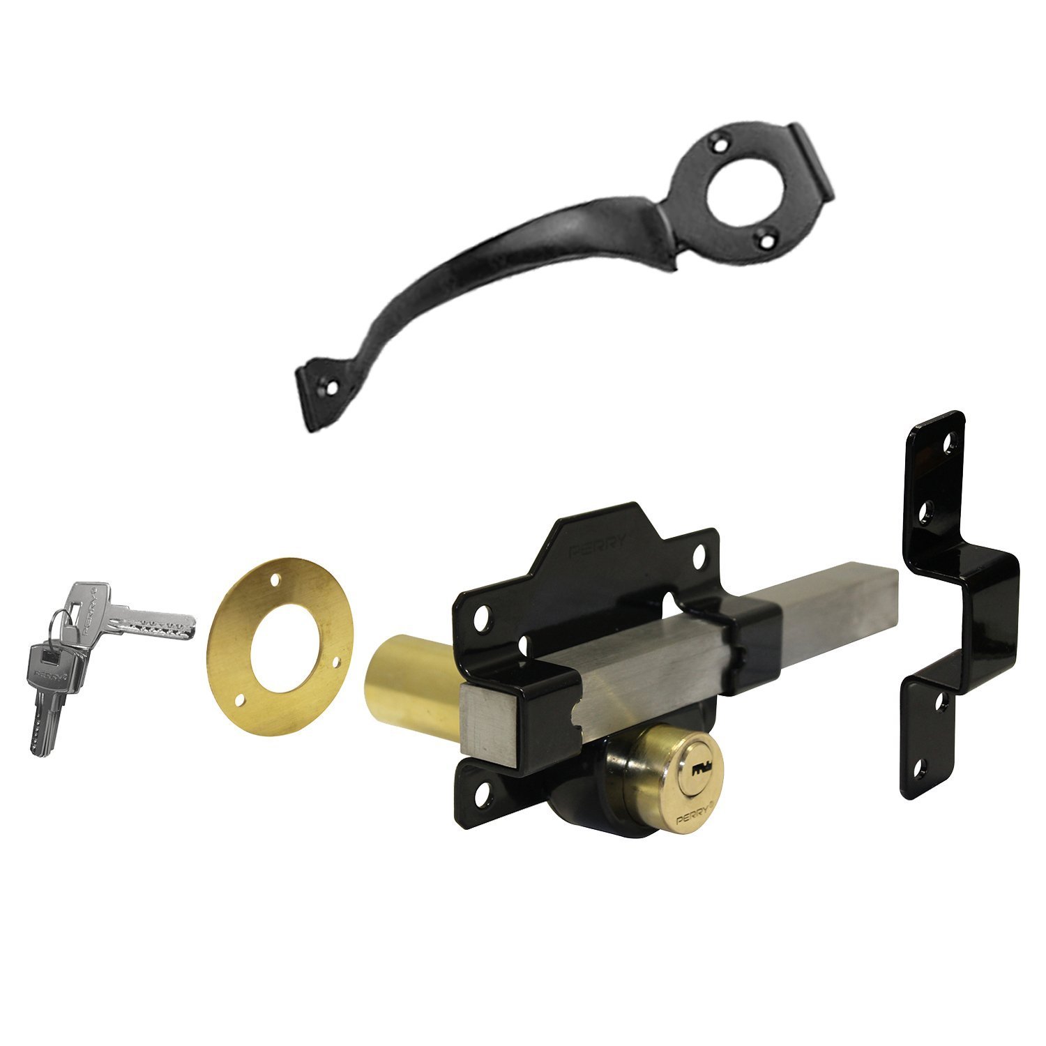 Perry 11270050BK 50mm Double Locking Long Throw Lock Kit With 11250200BK Matching Handle