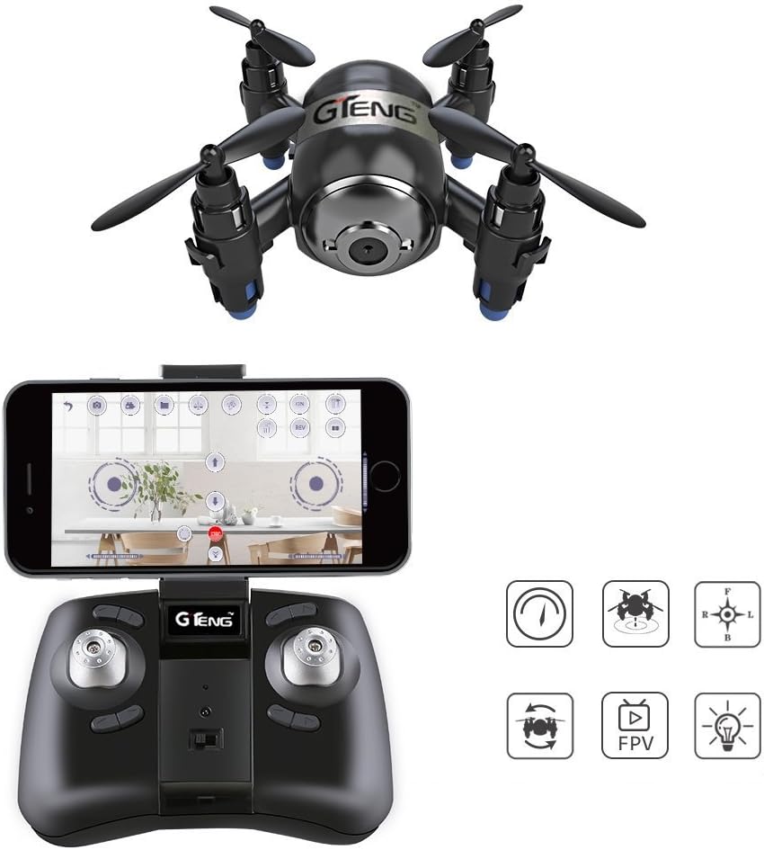 RC mini drone RC Mini Quadcopter Drone With 2.4G 4CH 6 Axis LED Wifi FPV Drone with 720P HD Camera for Beginners Kids Training and One-Button Take off/Landing