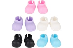 5 Pairs Mini Doll Shoes, Colorful Cute Tiny Shoes Sets Fashion Outfit Accessories for 5.91/6.69in Plush Dolls