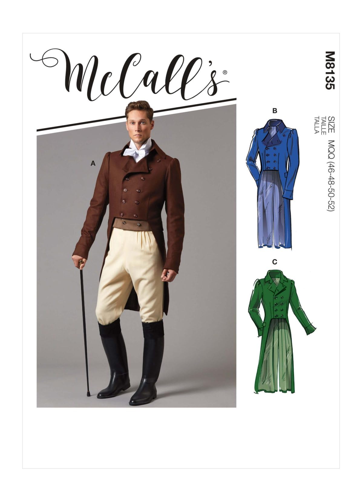 McCalls M8135MQQ Men/BOY Costume, MQQ (46-48-50-52)