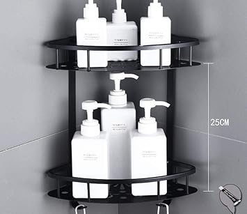 Verdicktes Badezimmer Eckregal ohne Bohrer, Aluminium Wandmontage