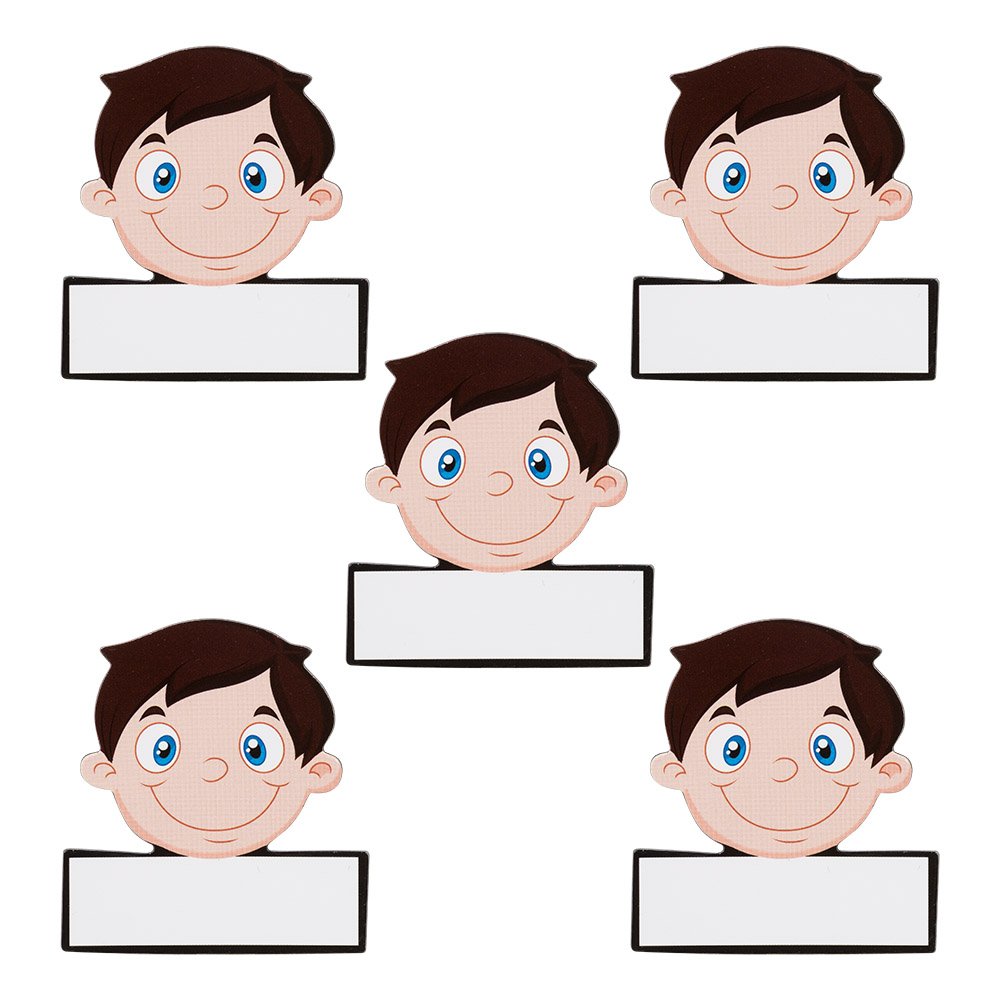 Magnetic Name Badge Dry Erase 2 x 2 inch - MEN - Easily Removable and reusable. Can be Used for Magnetic Whiteboards at Schools, Businesses or at Home. (Pack of 5)