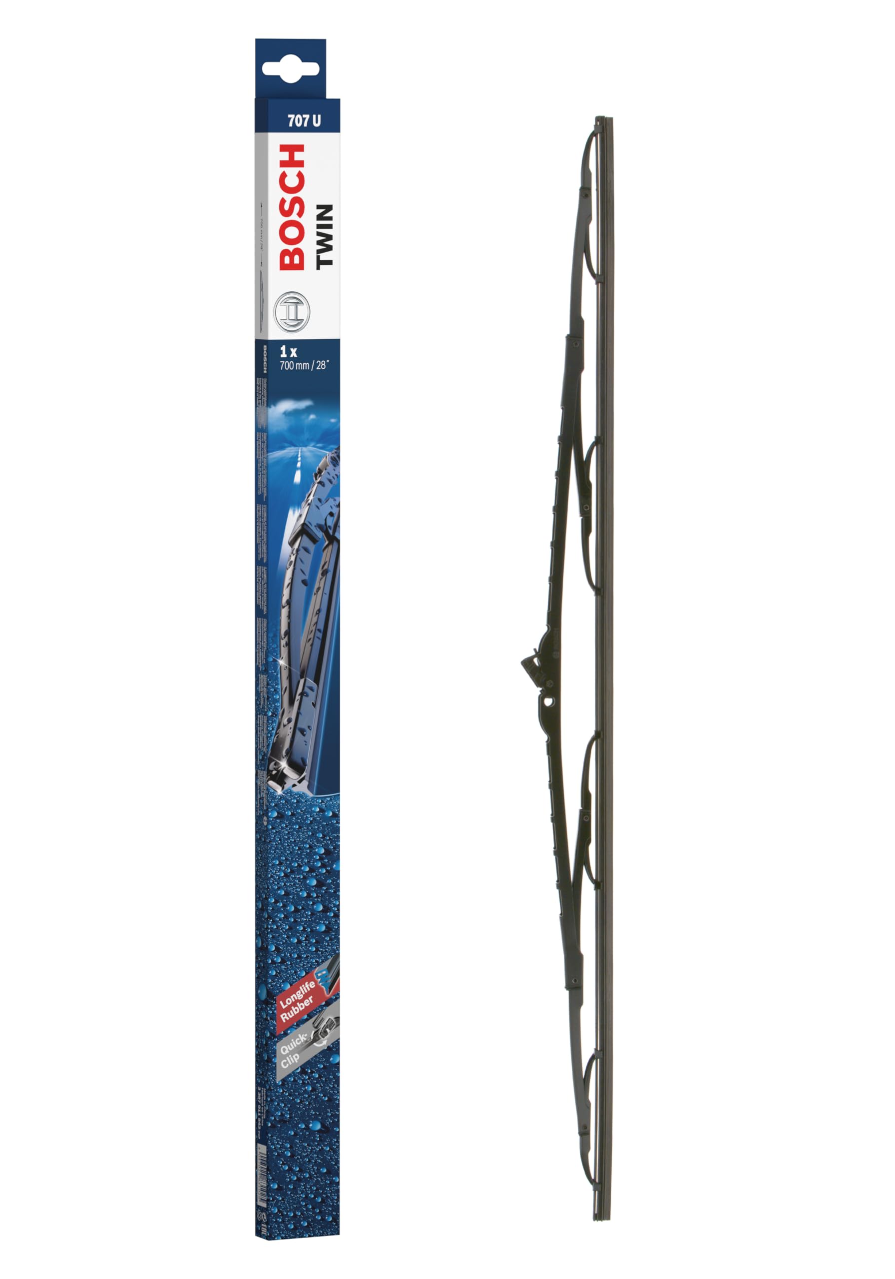 Bosch Wiper Blade Twin 707U, Length: 700mm – Single Front Wiper Bladess