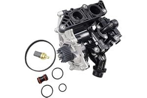 Kirogi 06L121111H Water Pump Thermostat Assembly with water temperature sensor fit for Beetle 2.0L 2018-2019, Passat B7 2.0L 2018-2020, A1 A3 Q3 Q7 2015-2020 Direct Replacement OE 06L121111J