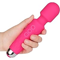 Cordless Wand Massager, Personal Electric Handheld Powerful Mini Massager with 20 Magic Vibration Patterns, USB…