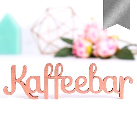 KLEINLAUT 3D-Schriftzug Kaffeebar in Größe: 25 x 6,9 cm - Dekobuchstaben - 32 Farben zur Wahl - Silber