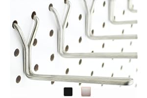 Right Arrange Stainless Steel Pegboard Hooks 25-Pack 4" L Hook - Will Not Fall Out, Fits Any Peg Board - Organize Tools, Accessories, Workbench, Garage Storage, Kitchen, Crafts, Jewelry, Retail