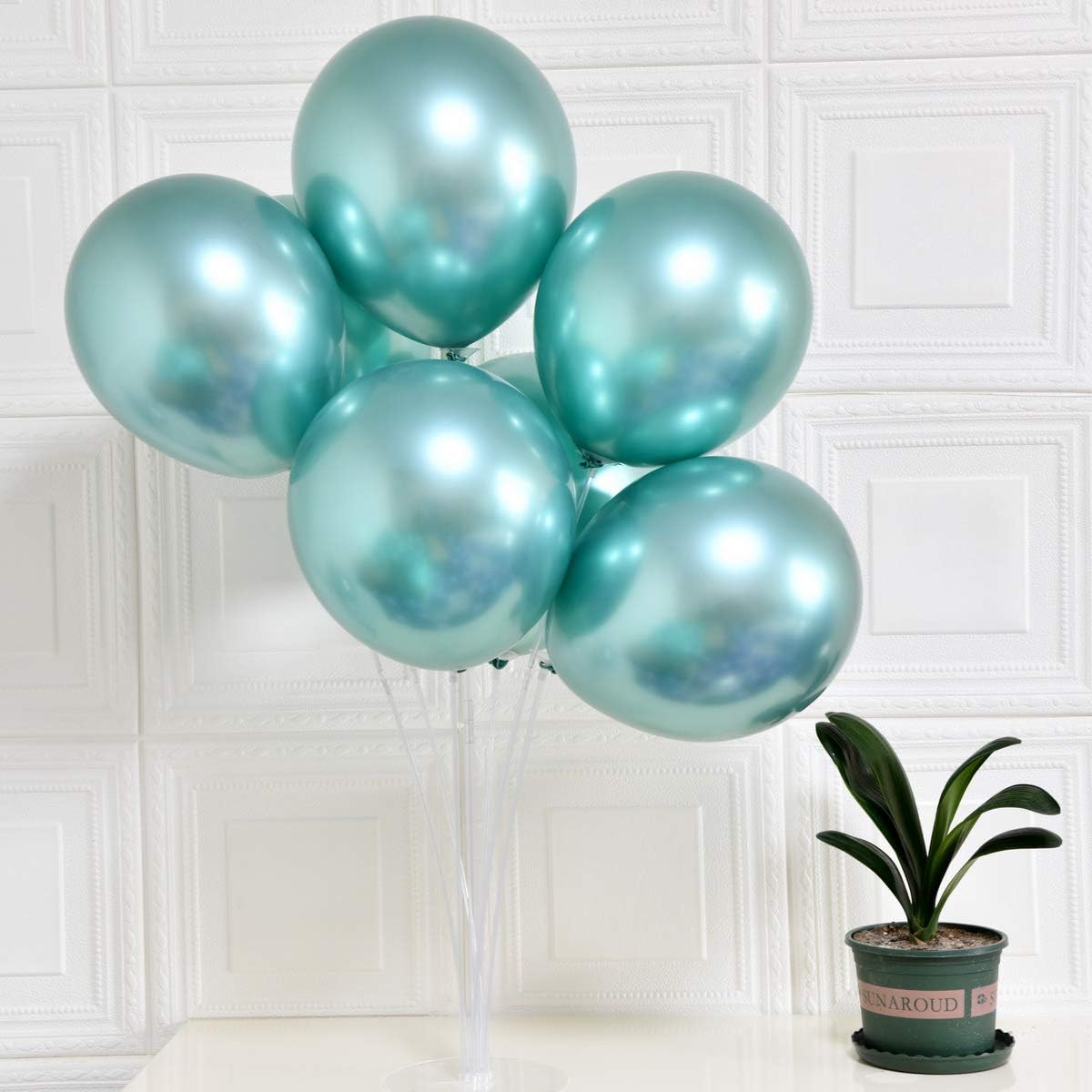 Party Balloons 12inch 50 Pcs 3.2g/pcs Latex Metallic Balloons Chrome Balloons Birthday Balloons Shiny Balloons Party Decoration Wedding Birthday Baby Shower Christmas Party - Metallic Green: Home & Kitchen