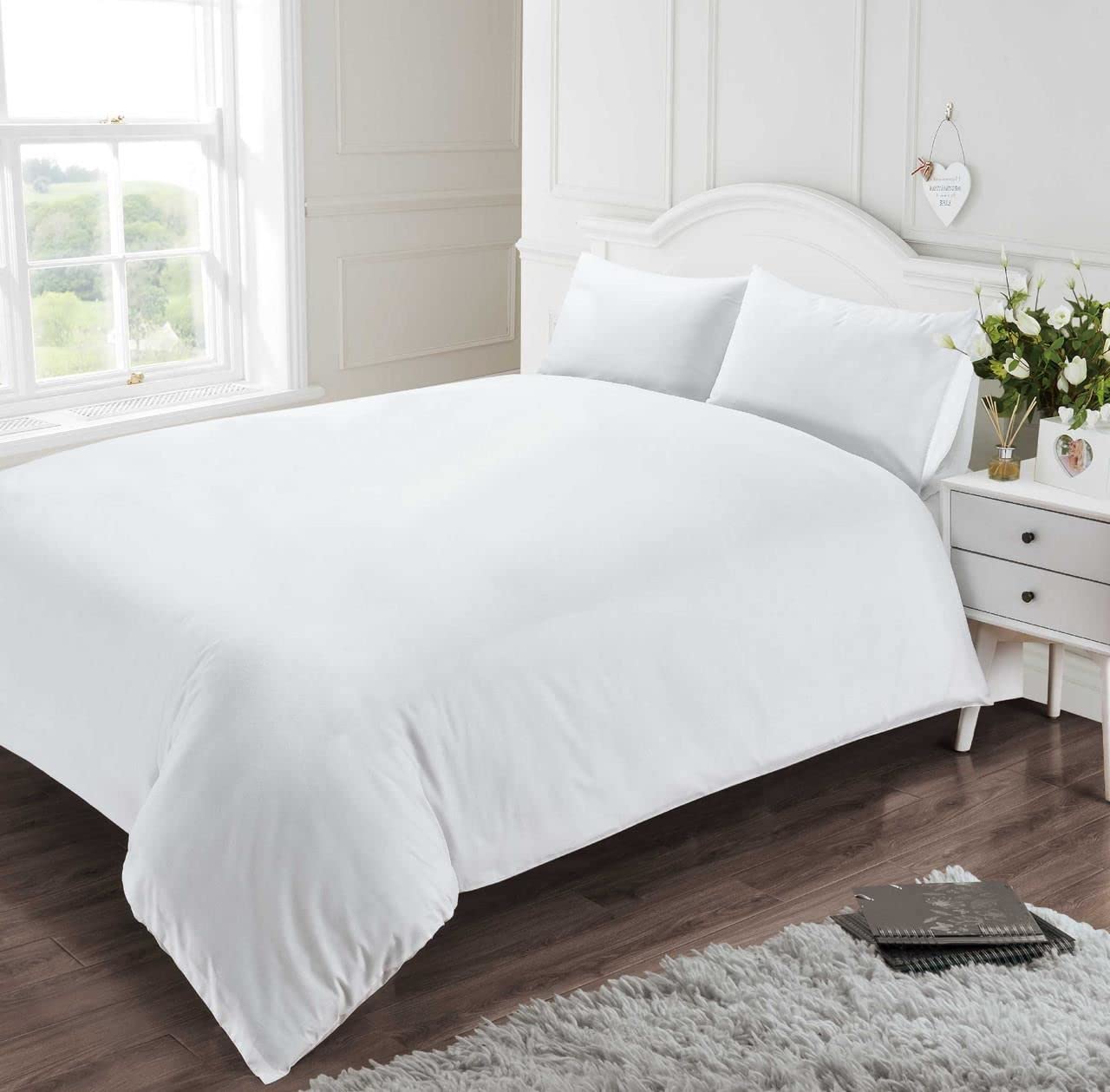Homespace Direct 400 Thread Count 100% Egyptian Combed Cotton Duvet Cover Set White King — image 1