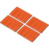 PATIKIL Reflective Patch 2"x3", 4 Pcs Hook &amp; Loop Fastener Safety Appliques for Night Sportsperson Worker Hiker, Orange