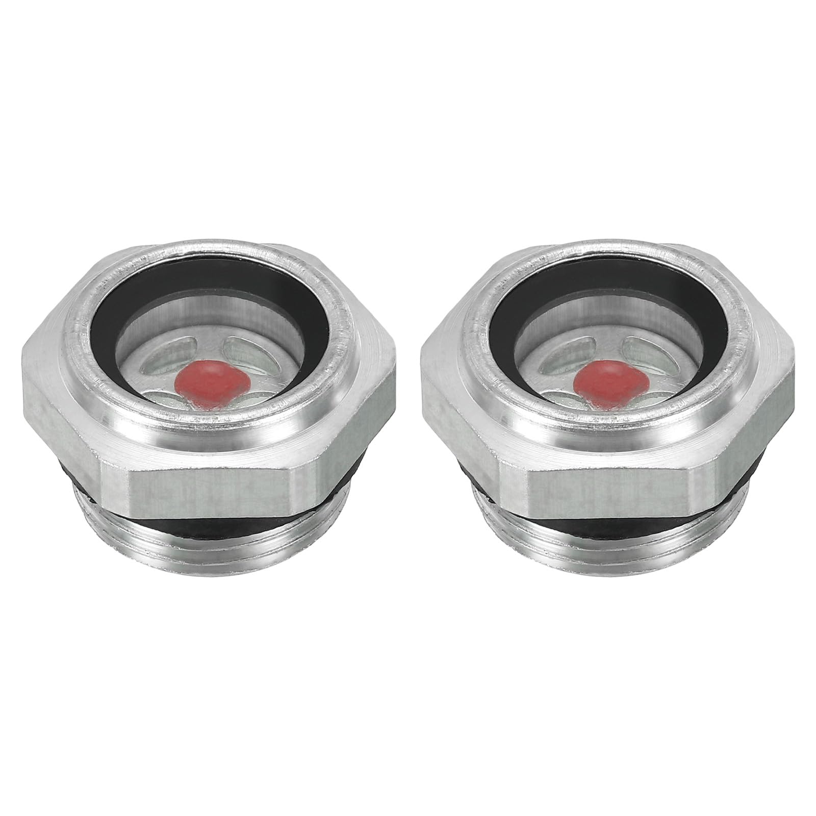 PATIKIL Air Compressor Oil Sight Glass, 2 Pack M22*1.5 Male Thread Aluminum Alloy Oil Liquid Level Gauge Air Compressor Parts with O-Ring