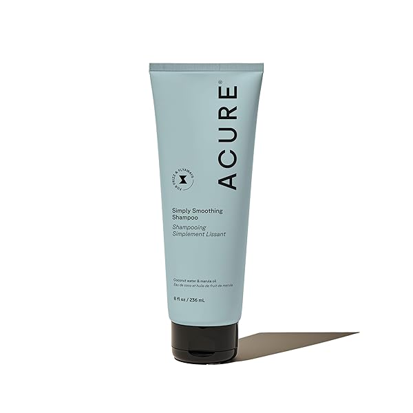 ACURE SIMPLY SMOOTHING SHAMPOO – COCONUT WATER & MARULA OIL, EFFORTLESS FRIZZ CONTROL & SMOOTHING FOR SILKY, MANAGEABLE HAIR, VEGAN, 8 FL OZ