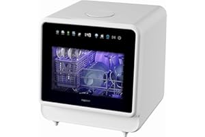 magicplux Portable Dishwasher, Countertop Dishwasher with Color Screen, 5 Place Settings & 8 Washing Programs, Mini Dishwashers, 3 Spray Arms with 5 L Built-in Water Tank