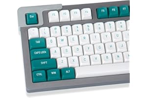 Mintcaps Dark Green White Keycaps Set 150 Keys MSA Profile Double Shot ISO/ANSI Layout for Cherry MX Switches Mechanical Keyb