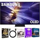 Samsung QN55S90FKIT1 OLED S90F 4K Smart TV Bundle Ultra Thin Design, HDR+, 144Hz Gaming, Alexa Built-in, AI Up