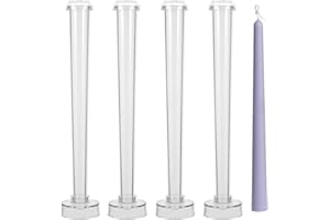 Taper Candle Mold, 4PCS Clear Plastic Taper Candle Molds, 10.2 Inch Non Stick Stick Mold, Reusable DIY Molds for Making