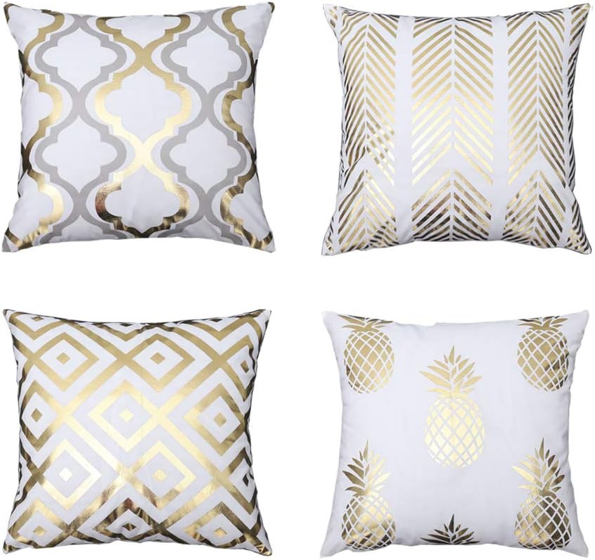 CADITEX Super Soft Short Plush Pillow Cover 18" x 18" (45cm x 45cm), Pillow Case for Sofa Car Seat Cushion Home Bed Decorative (Hot Stamping Series)