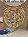 RawyalCrafts Original Gold and Black Ombre Tapestry Mandala Hippie Tapestry, Hippie Wall Hanging Tapestries, Bohemian Tapestries, Queen Mandala Home Decor