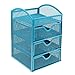 Annstory, Home Office Mesh 3- Drawer Tray Desktop Organizer, Blue