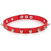 HZMAN Fashion Women Men Cool Punk Goth Metal Spike Studded Link Leather Collar Choker Necklace
