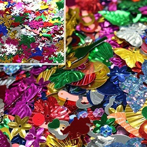 Robelli 100g Sequins & Spangles + 14g Christmas Confetti, Assorted