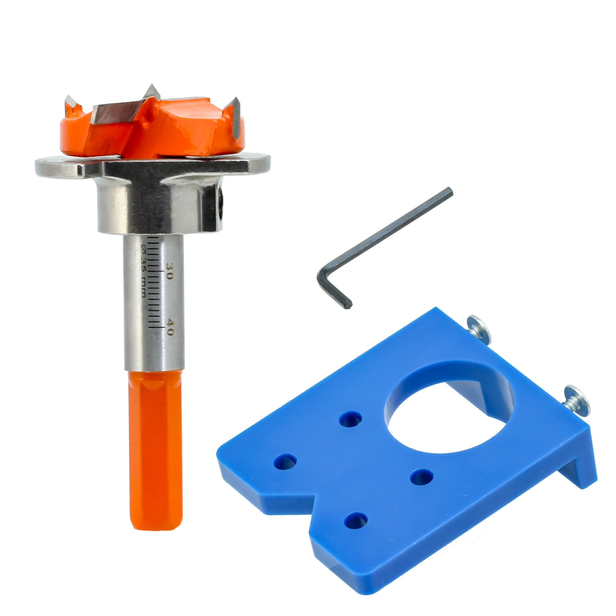 Hinge Jig 35mm Door Hinge Jig Drill Guide Concealed Hinge Jig with Forstner Bit Sets Positioner for Cabinet Hinge Wood Furniture Door Hinge Installation (35mm Door Hinge Jig)