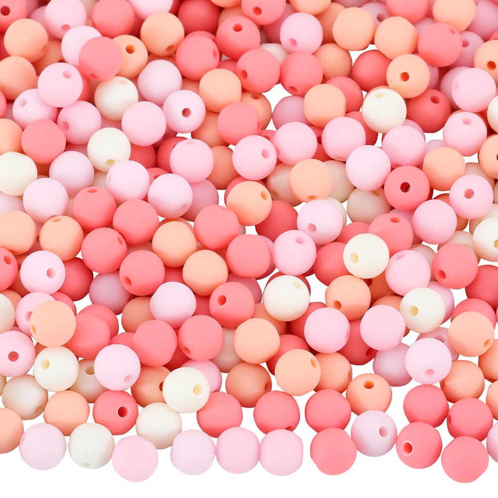 SOFPLATE 1 Box 500Pcs Candy Color Acrylic Beads Round Frosted Bead Bulk 8mm Plastic Balls Pastel Matte Mix Gumball Loose Spacer Beads for jewellery Making Bracelets Necklaces Earrings Keychain DIY Cra
