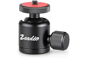 Zeadio Mini Ball Head, with 1/4" & 3/8" Screw Mount for Cameras, DSLR, Monopod, Slider