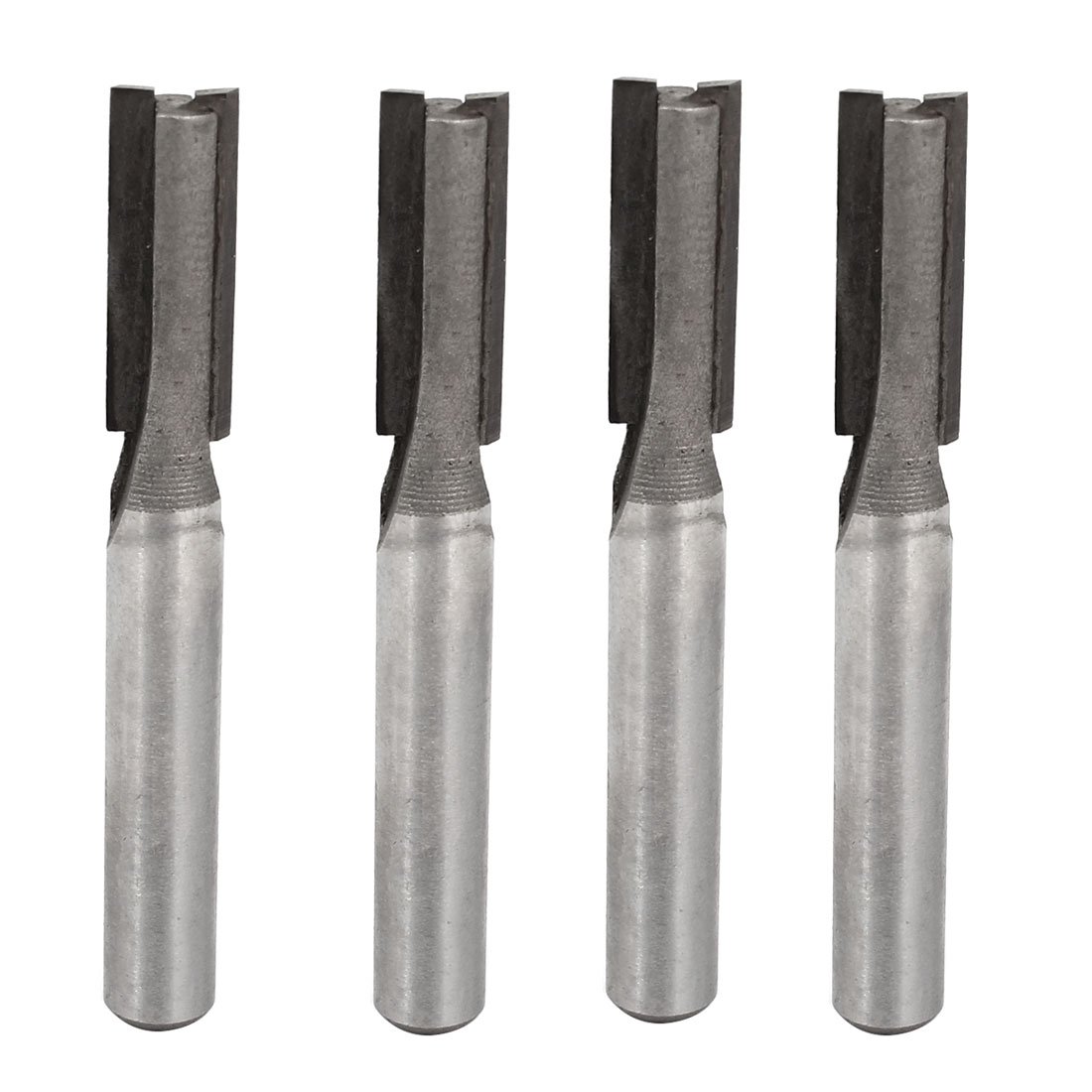 sourcingmap 1/4" Shank 5/16" Cutting Dia Double Flutes Straight Router Bit 4pcs