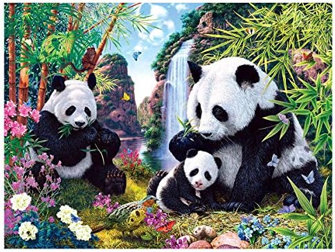 Blxecky DIY 5D Diamond Painting by Number Kit for Adult, Full Drill Diamond Embroidery Dotz Kit Home Wall Decor-Panda(35X45CM/14X18inch)