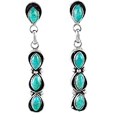 Southwest Style Earrings Genuine Gemstones & 925 Sterling Silver dangle earring gemstone jewelry