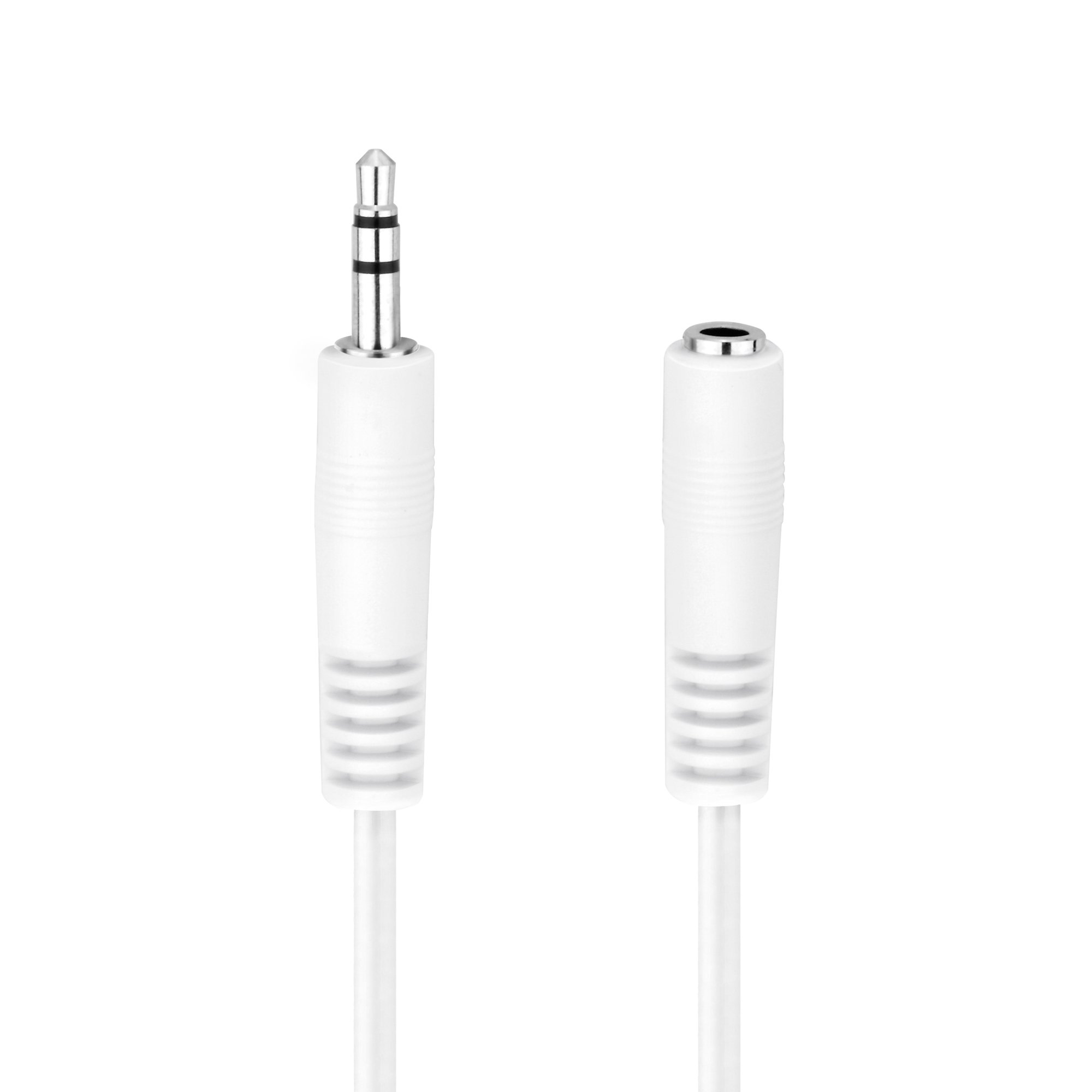 HDSupply AC016-100 Audio Stereo Extension Cable 3.5 mm Male to 3.5 mm Female Ultra Slim Design 10.0 m White