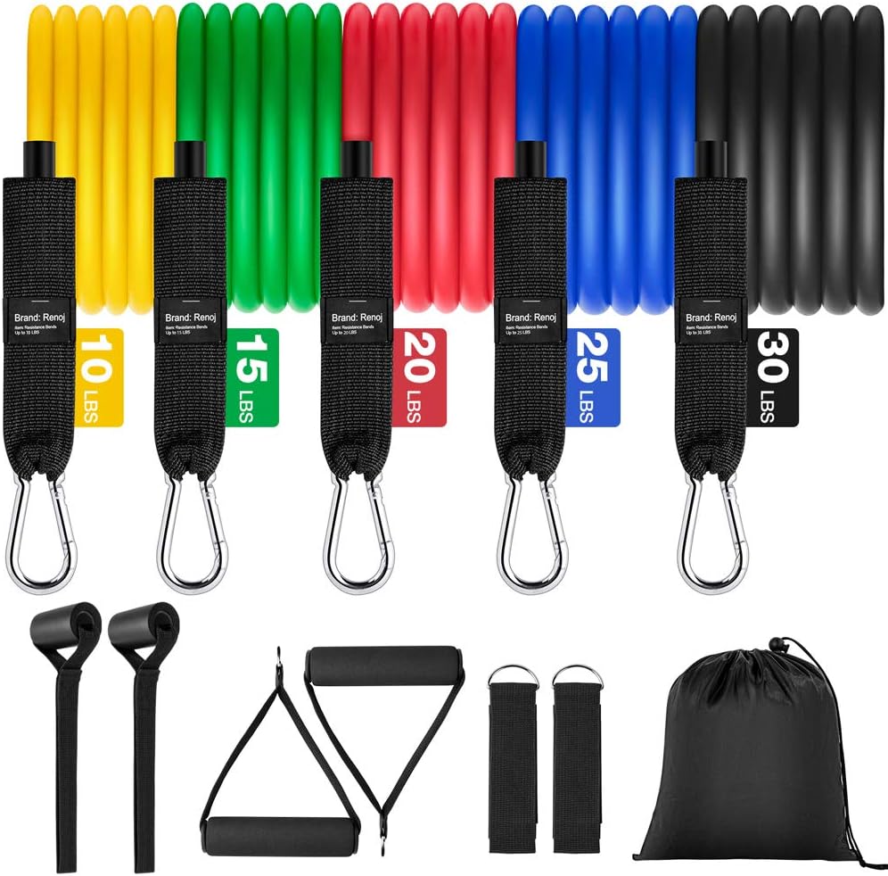 Renoj Resistances Bands, Exercise Bands Set for Exercise Band [11 Pack] (150LBS) : Sports & Outdoors
