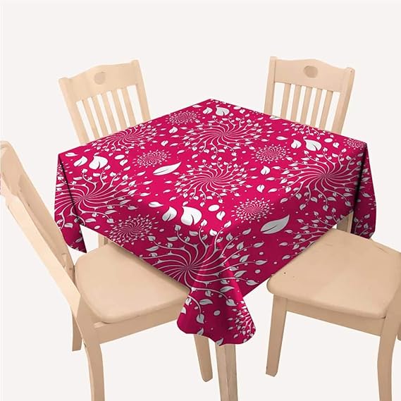 WilliamsDecor Magenta Decor Small Tablecloth Floral Leaf and Flower