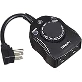 TiFFCOFiO Toma de temporizador para exteriores, control de sensor de luz del atardecer al amanecer, temporizador de luz exter