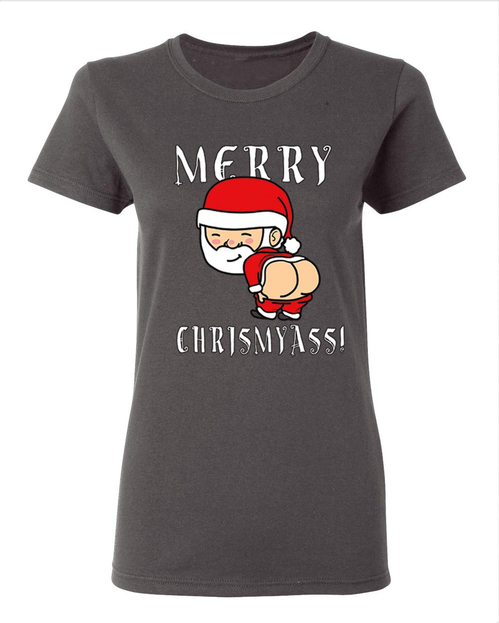 Falcon's Shop Ugly Christmas Father Santa Claus Christmass T-shirt For Crew Neck Ts