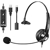 Callez Wired USB Headset, Computer Headset with Mic Noise Cancelling, USB-C Headset for PC Laptop Mac iPhone Samsung Teams Zoom Skype Home Office Work Call Center, in-line Controls Mic Mute