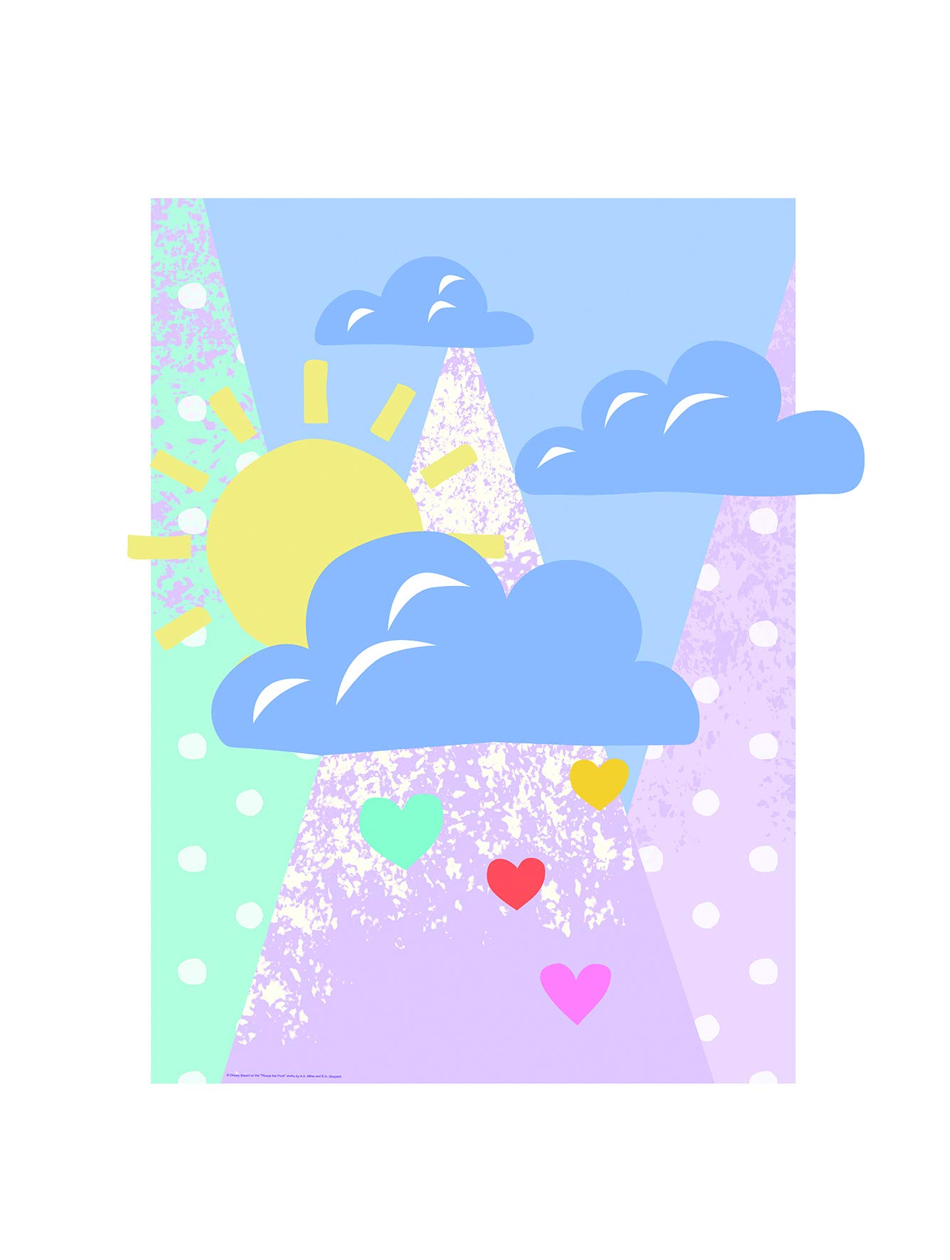 Komar Disney Wall Picture Winnie The Pooh Clouds Children's Room Decoration Art Print Without Frame WB088-30 x 40 cm Dimensions 30 x 40 cm (Width x Height)