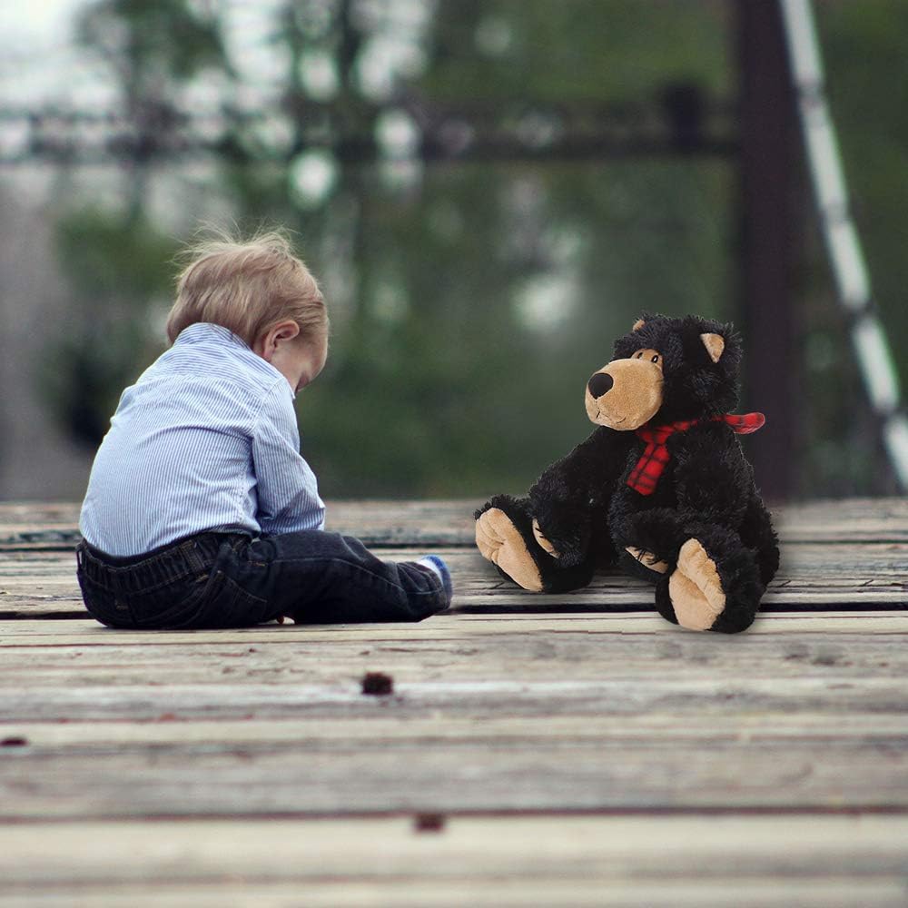 AMERLL Soft Teddy Bear Stuffed Animal Plush Bear Durable Stuffed Animal Teddy Bear Plush Toy Gifts for Toddler Girls Kids,Black,15.7 inches: Toys & Games