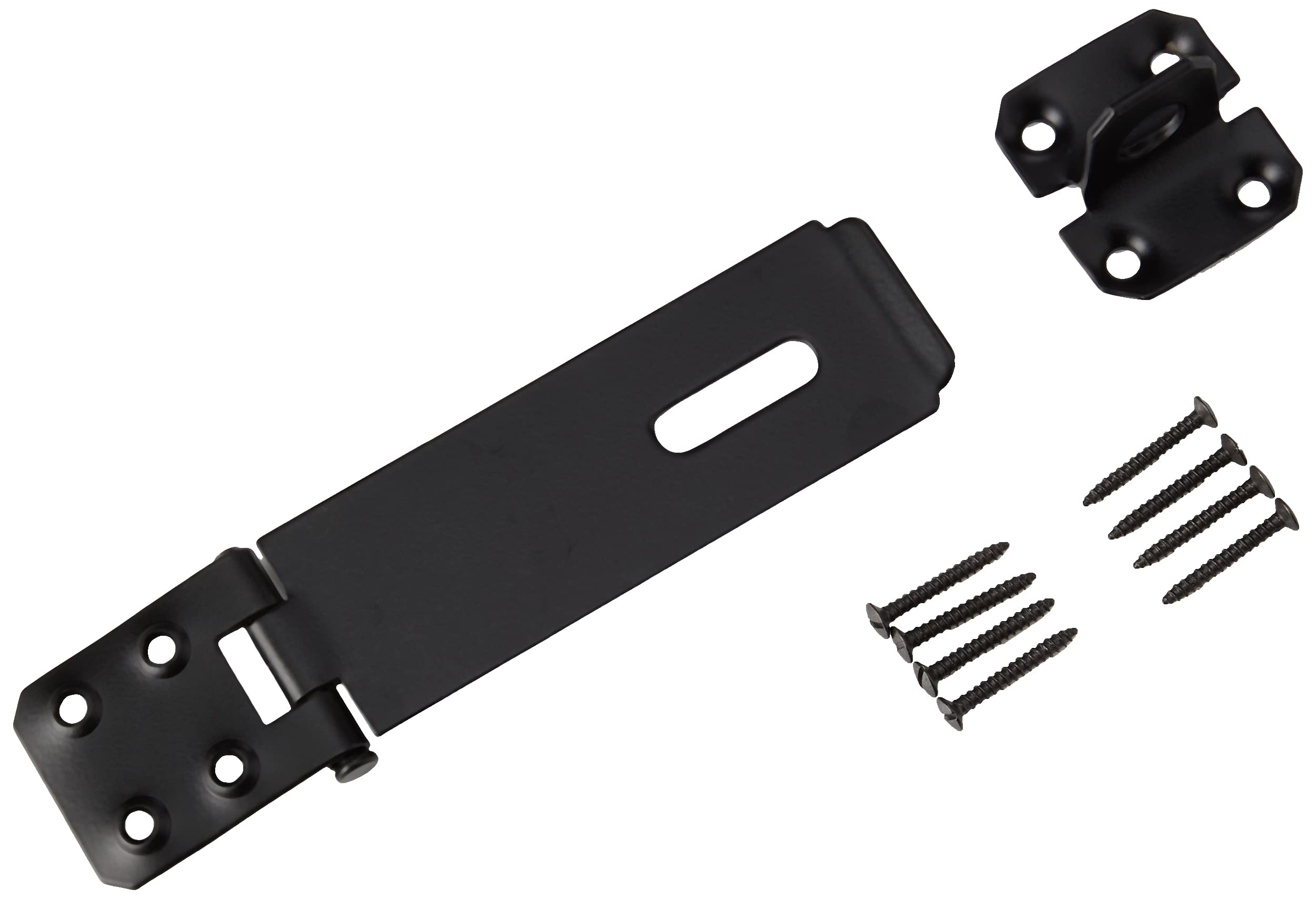 Merriway BH04257 115mm (4.1/2 inch) Black Safety Hasp and Staple, Black