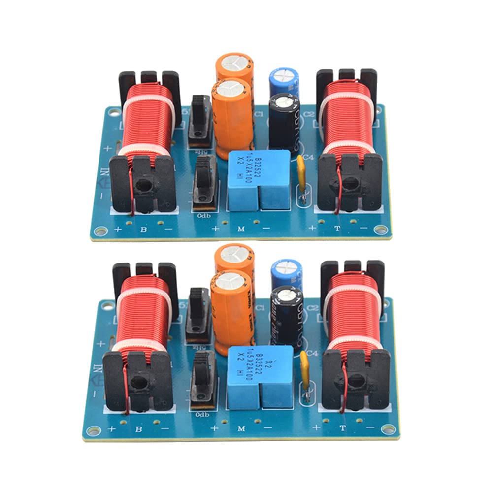 Hopbucan 2Pcs 150W 3 Way Audio Speaker Crossover Treble Midrange Bookshelf Car Speakers Filter Frequency Divider Crossover