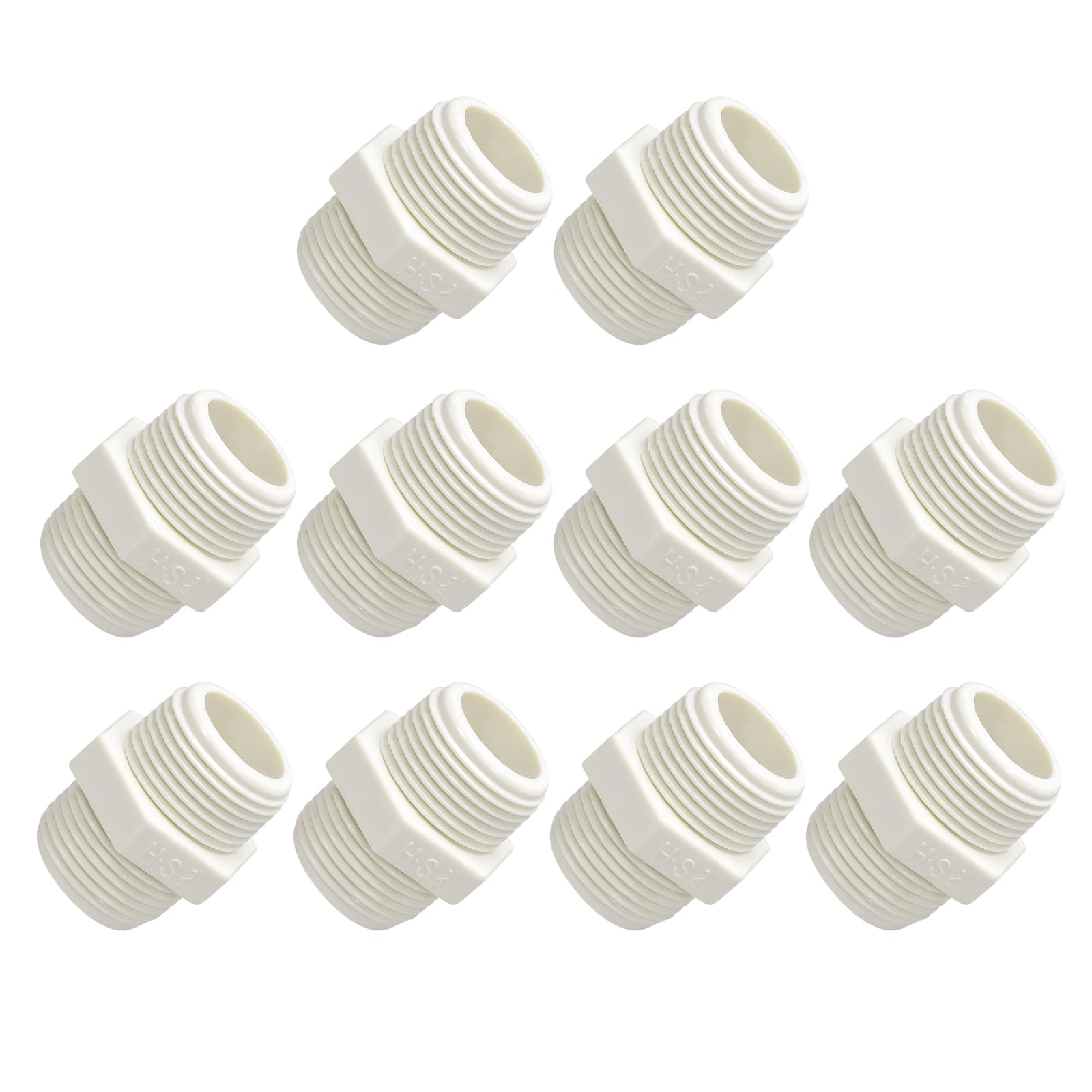 METALLIXITY PVC Hose Adapter, (G3/4 x G3/4 Male Thread) 20Pcs, PVC Pipe Fitting Connector - for Water Supplies Build, DIY, Garden Shelf Greenhouse, White