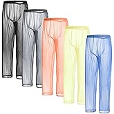 MUEBAIRES Men's See Through Pajamas Pants Mesh Breathable Sheer and Sexy Pants for Men